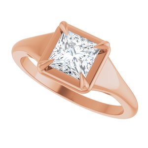 10K Rose Gold 5.5x5.5 mm Square Ring Mounting – image 8