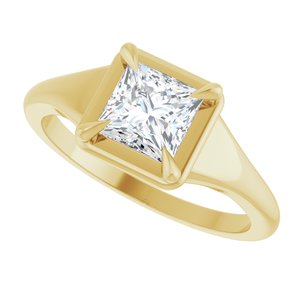 14K Yellow Gold 5.5x5.5 mm Square Ring Mounting – image 8