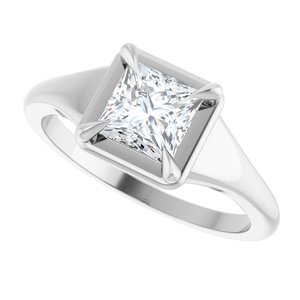 14K White Gold 5.5x5.5 mm Square Ring Mounting – image 8