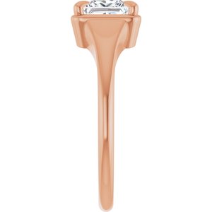 10K Rose Gold 5.5x5.5 mm Square Ring Mounting – image 7