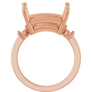 10K Rose Gold 14x12 mm Emerald Ring Mounting – image 4