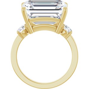 10K Yellow Gold 14x12 mm Emerald Ring Mounting – image 3