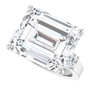 Platinum 14x12 mm Emerald Ring Mounting – image 8