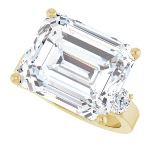 10K Yellow Gold 14x12 mm Emerald Ring Mounting – image 8