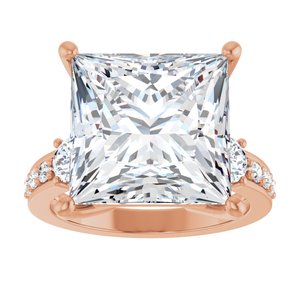 10K Rose Gold 12x12 mm Square Ring Mounting – image 5