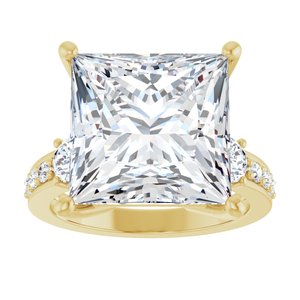 18K Yellow Gold 12x12 mm Square Ring Mounting – image 5