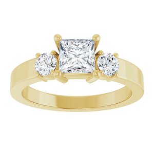 10K Yellow Gold 5x5 mm Square Ring Mounting – image 5