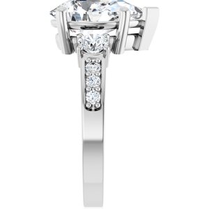 14K X1 White Gold 12x8 mm Pear Ring Mounting – image 7