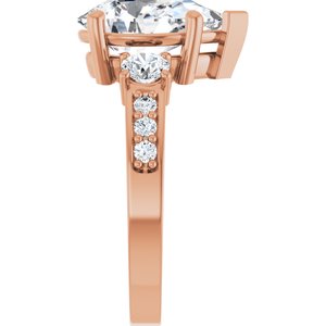 18K Rose Gold 12x8 mm Pear Ring Mounting – image 7