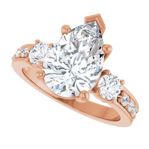 18K Rose Gold 12x8 mm Pear Ring Mounting – image 8