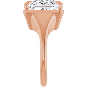 10K Rose Gold 10x10 mm Square Ring Mounting – image 7