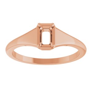 10K Rose Gold 5x3 mm Emerald Ring Mounting – image 6