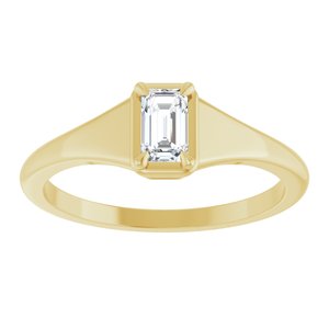 14K Yellow Gold 5x3 mm Emerald Ring Mounting – image 5
