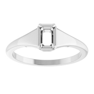 Continuum Sterling Silver 5x3 mm Emerald Ring Mounting – image 6
