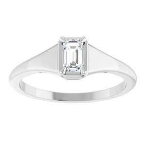18K White Gold 5x3 mm Emerald Ring Mounting – image 5