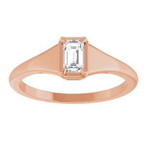 10K Rose Gold 5x3 mm Emerald Ring Mounting – image 5