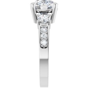 14K X1 White Gold 10x8 mm Elongated Cushion Ring Mounting – image 7
