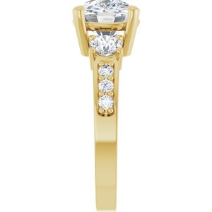 10K Yellow Gold 10x8 mm Elongated Cushion Ring Mounting – image 7