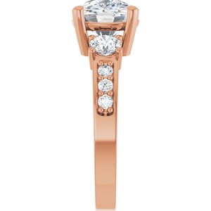 14K Rose Gold 10x8 mm Elongated Cushion Ring Mounting – image 7