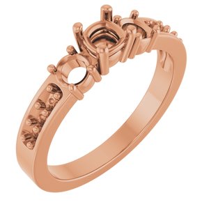 18K Rose Gold 4x4 mm Cushion Ring Mounting – image 2
