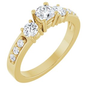 18K Yellow Gold 4x4 mm Cushion Ring Mounting