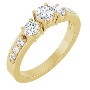 14K Yellow Gold 4.1 mm Round Ring Mounting