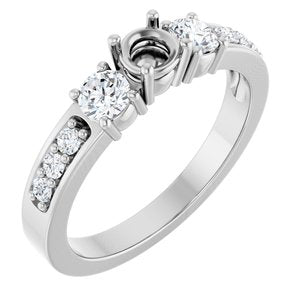 14K White Gold 4.1 mm Round 1/2 CTW Lab-Grown Diamond Semi-Set Ring – image 2