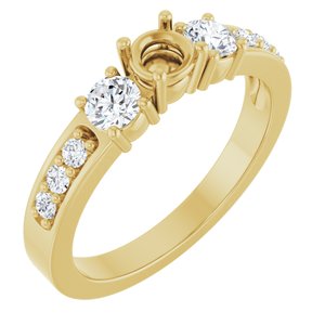 14K Yellow Gold 4.1 mm Round 1/2 CTW Lab-Grown Diamond Semi-Set Ring – image 2