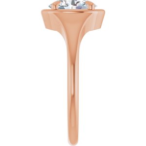 18K Rose Gold 8x6 mm Oval Ring Mounting – image 7