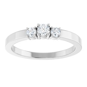 14K White Gold 3 mm Round Ring Mounting – image 5