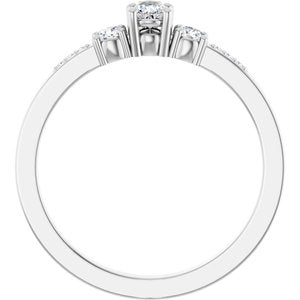 10K White Gold 4x3 mm Pear Ring Mounting – image 3