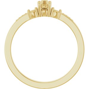 10K Yellow Gold 4x3 mm Pear Ring Mounting – image 4