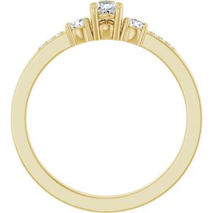 18K Yellow Gold 4x3 mm Pear Ring Mounting – image 3