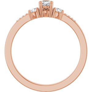 10K Rose Gold 4x3 mm Pear Ring Mounting – image 3