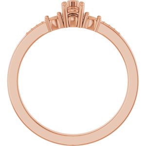 10K Rose Gold 4x3 mm Pear Ring Mounting – image 4