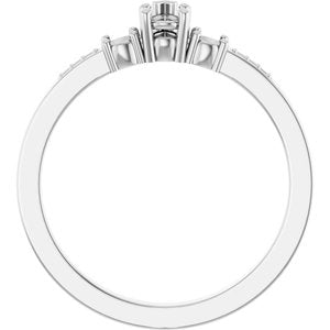 18K White Gold 4x3 mm Pear Ring Mounting – image 4