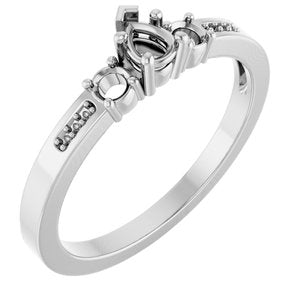 10K White Gold 4x3 mm Pear Ring Mounting – image 2