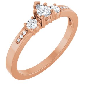 14K Rose Gold 4x3 mm Pear Ring Mounting