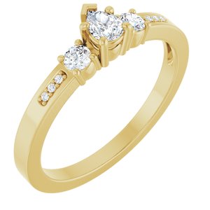 18K Yellow Gold 4x3 mm Pear Ring Mounting