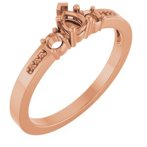 14K Rose Gold 4x3 mm Pear Ring Mounting – image 2