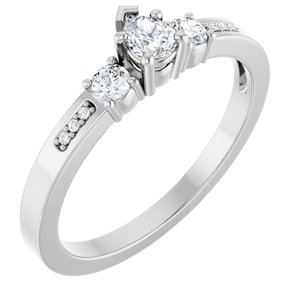 14K White Gold 4x3 mm Pear Ring Mounting