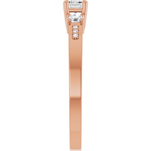 18K Rose Gold 4.5x3 mm Emerald Ring Mounting – image 7