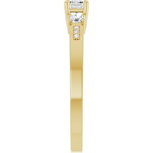 14K Yellow Gold 4.5x3 mm Emerald Ring Mounting – image 7