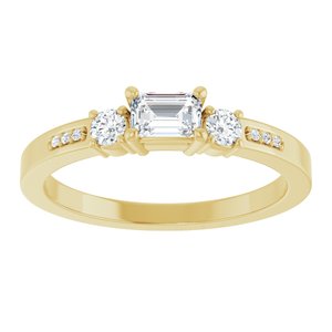 18K Yellow Gold 4.5x3 mm Emerald Ring Mounting – image 5