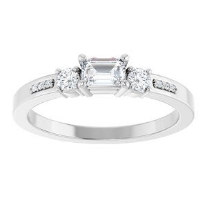Continuum Sterling Silver 4.5x3 mm Emerald Ring Mounting – image 5