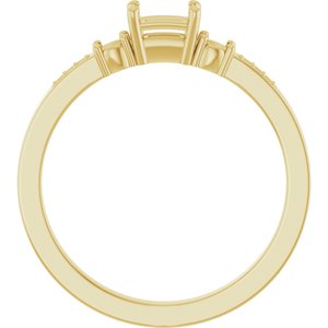 10K Yellow Gold 4.5x3 mm Emerald Ring Mounting – image 4