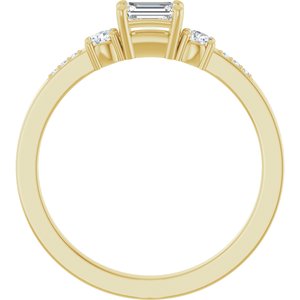 14K Yellow Gold 4.5x3 mm Emerald Ring Mounting – image 3