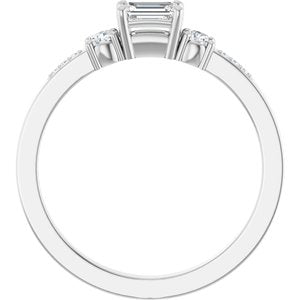 Platinum 4.5x3 mm Emerald Ring Mounting – image 3
