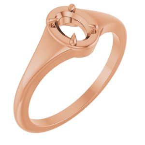 10K Rose Gold 6x4 mm Oval Ring Mounting – image 2