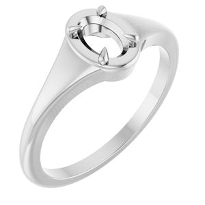 Sterling Silver 6x4 mm Oval Ring Mounting – image 2